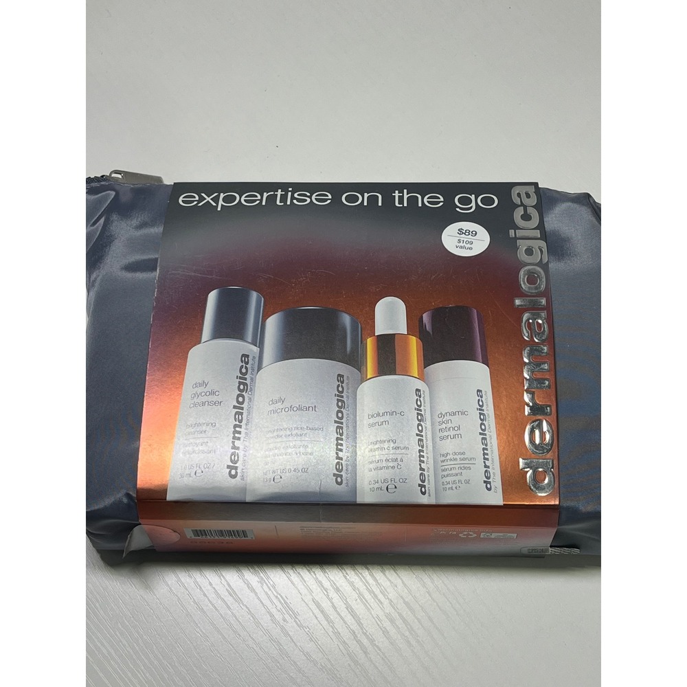 NEW Dermalogica Expertise On The Go Skincare Set Travel Bag Retinol Vitamin C